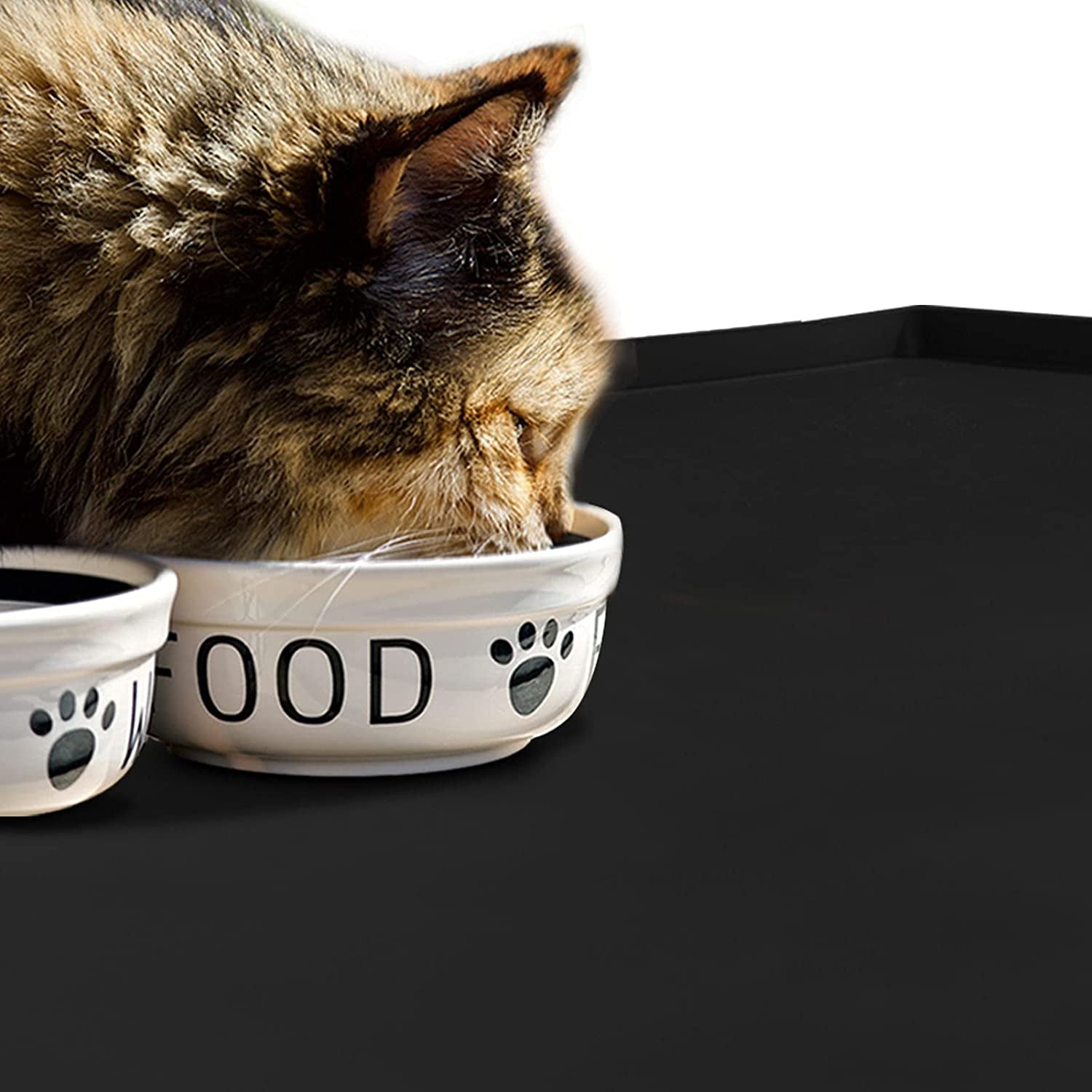 Silicone Dog Food Mat Waterproof Pet Feeding Tray for Small Medium Dogs | Non Slip Pet Bowl Placemat with 0.6 Inch Raised Edges and Flexible Roll up Design.Fits Most Spaces.Size 18.5" X 11.5"