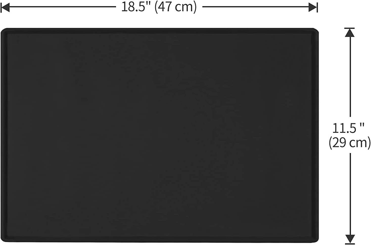 Silicone Dog Food Mat Waterproof Pet Feeding Tray for Small Medium Dogs | Non Slip Pet Bowl Placemat with 0.6 Inch Raised Edges and Flexible Roll up Design.Fits Most Spaces.Size 18.5" X 11.5"
