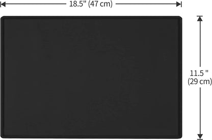 Silicone Dog Food Mat Waterproof Pet Feeding Tray for Small Medium Dogs | Non Slip Pet Bowl Placemat with 0.6 Inch Raised Edges and Flexible Roll up Design.Fits Most Spaces.Size 18.5" X 11.5"