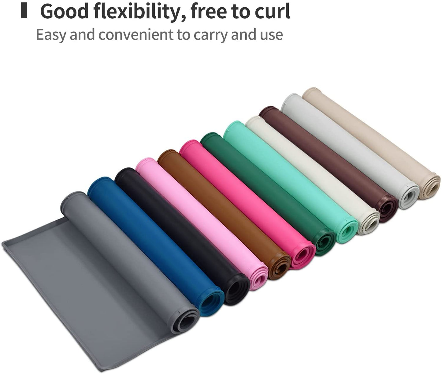 Silicone Dog Food Mat Waterproof Pet Feeding Tray for Small Medium Dogs | Non Slip Pet Bowl Placemat with 0.6 Inch Raised Edges and Flexible Roll up Design.Fits Most Spaces.Size 18.5" X 11.5"